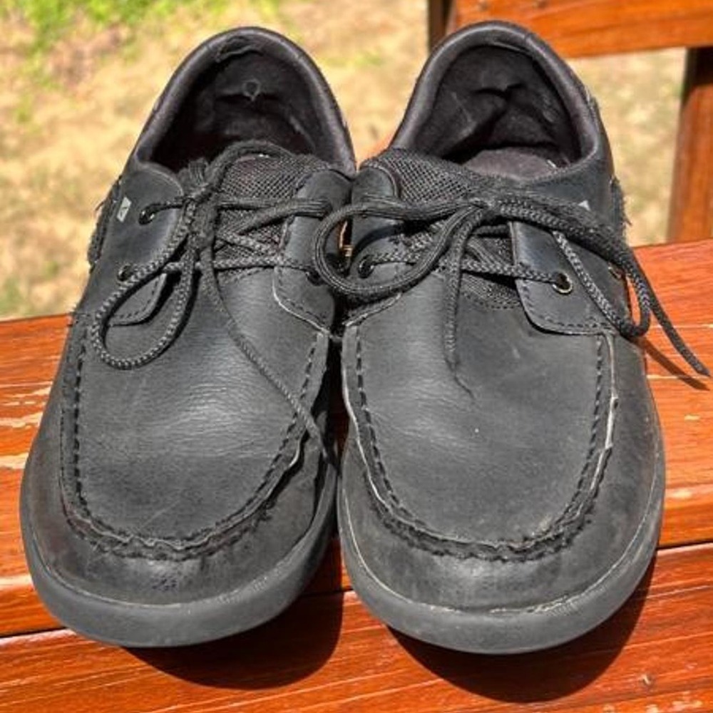 Sperry Youth 5 Boy's Convoy Black Lace up Slip on Dress Boat Shoes